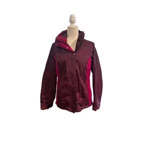 Columbia Omni-Tech Interchange Waterproof Jacket M Burgundy Pink Shell Only